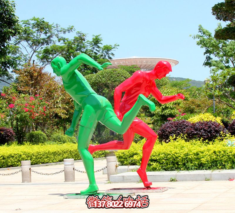 体育广场跑步打篮球户外抽象人物玻璃钢雕塑 体育广场跑步打篮球户外抽象人物玻璃钢雕塑