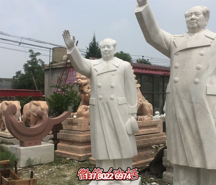 汉白玉挥手的户外广场伟人石雕毛泽东雕塑 汉白玉挥手的户外广场伟人石雕毛泽东雕塑
