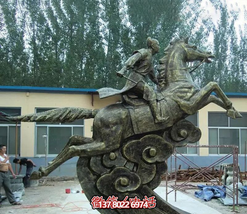 广场铜雕马儿跳跃的骑马雕塑 广场铜雕马儿跳跃的骑马雕塑