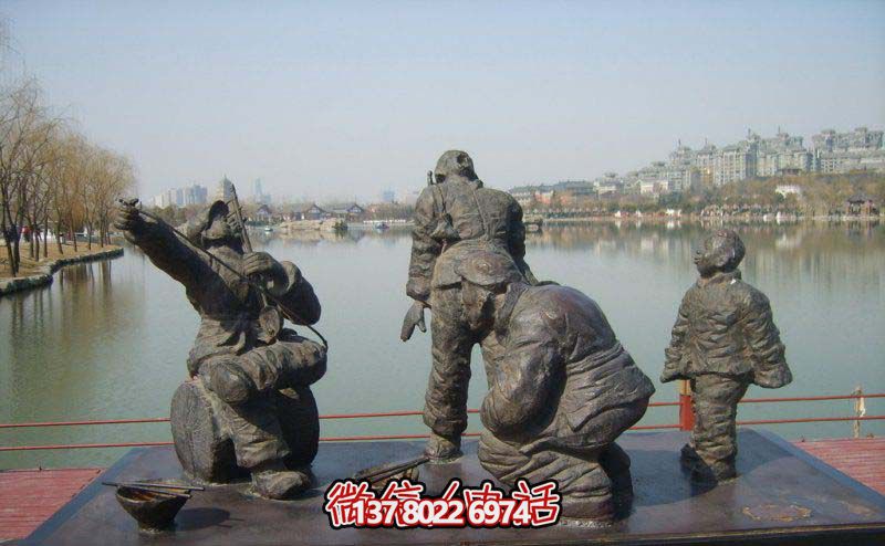 公园饭后拉二胡唱歌的人物铜雕二胡雕塑 公园饭后拉二胡唱歌的人物铜雕二胡雕塑