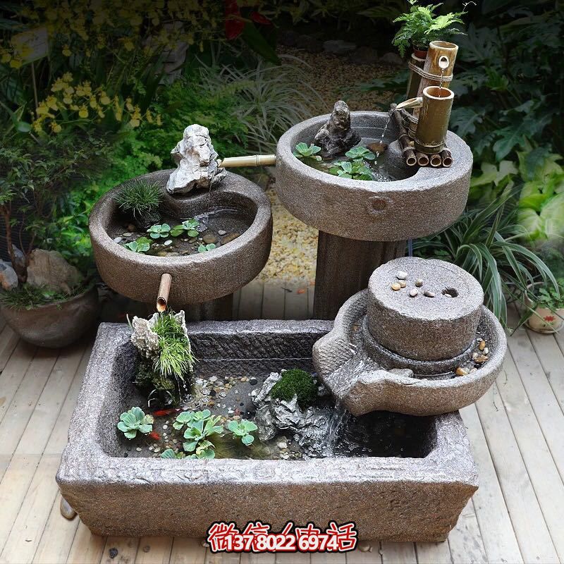 老旧石槽鱼缸石头鱼池水缸养鱼花盆户外庭院石磨青石流水景观 老旧石槽鱼缸石头鱼池水缸养鱼花盆户外庭院石磨青石流水景观