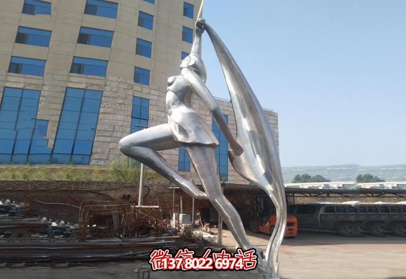 校园不锈钢抽象艺术体操女孩雕塑 校园不锈钢抽象艺术体操女孩雕塑