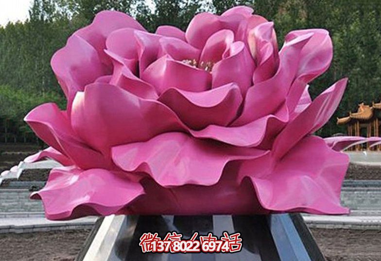不锈钢彩色牡丹花雕塑 不锈钢彩色牡丹花雕塑