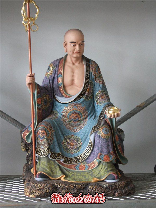 景区寺庙树脂彩绘拿法杖的十八罗汉雕塑 景区寺庙树脂彩绘拿法杖的十八罗汉雕塑