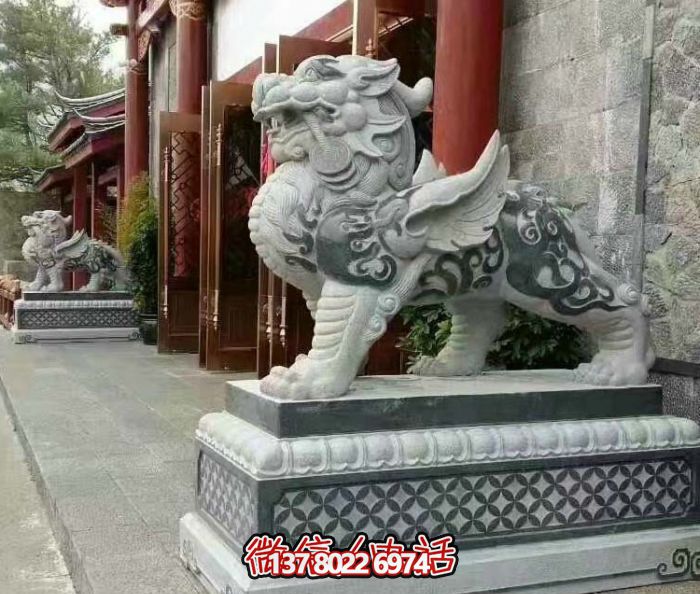 酒店门口大型大理石浮雕招财貔貅雕塑 酒店门口大型大理石浮雕招财貔貅雕塑