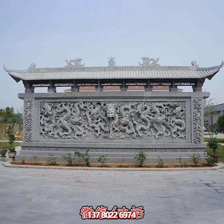 广场庭院青石古建石雕壁画影壁墙美观大方