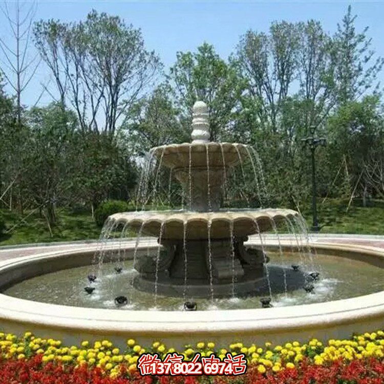 大理石地点户外园林大型流水喷泉摆件