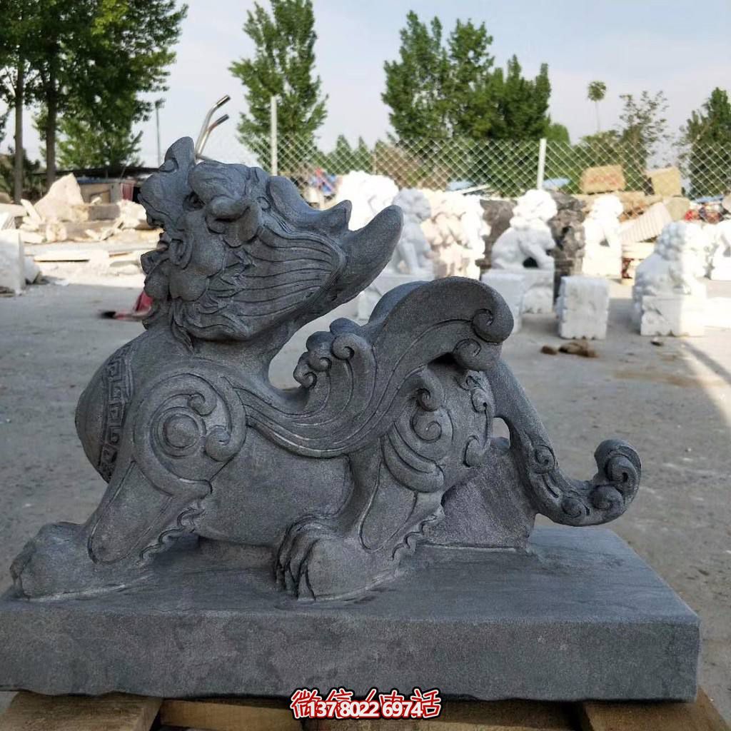 景区街道砂石石雕神兽麒麟雕塑