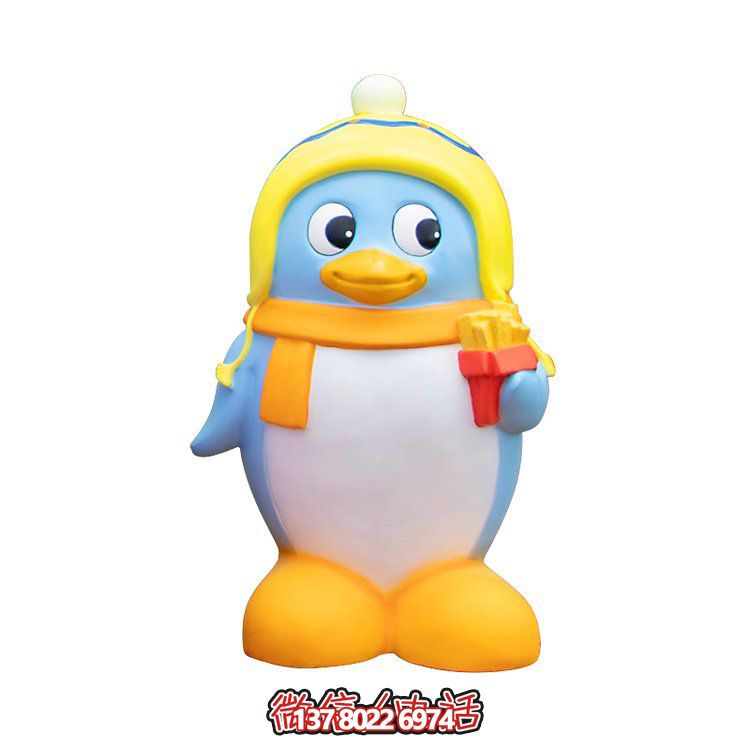 商场摆放玻璃钢卡通企鹅公仔小品