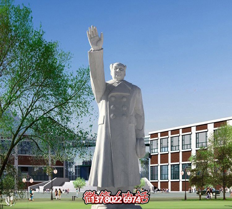 校园挥手的毛主席石雕毛泽东雕塑 校园挥手的毛主席石雕毛泽东雕塑