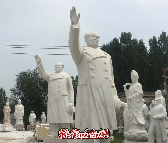 汉白玉石雕浮雕挥手的毛主席校园毛泽东雕塑 汉白玉石雕浮雕挥手的毛主席校园毛泽东雕塑