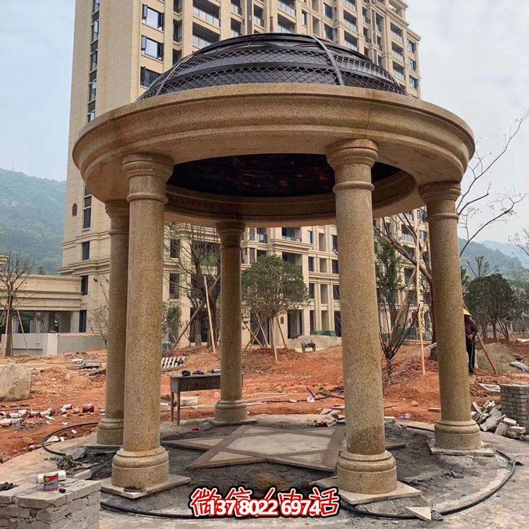 小区广场摆放花岗岩罗马柱欧石凉亭雕塑 小区广场摆放花岗岩罗马柱欧石凉亭雕塑
