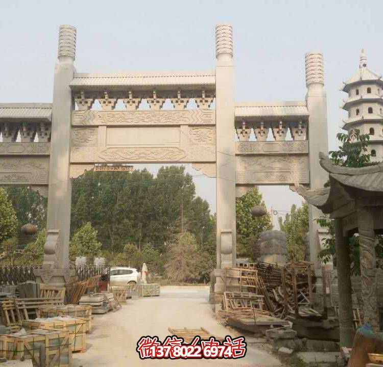 大理石石雕户外大型牌坊雕塑