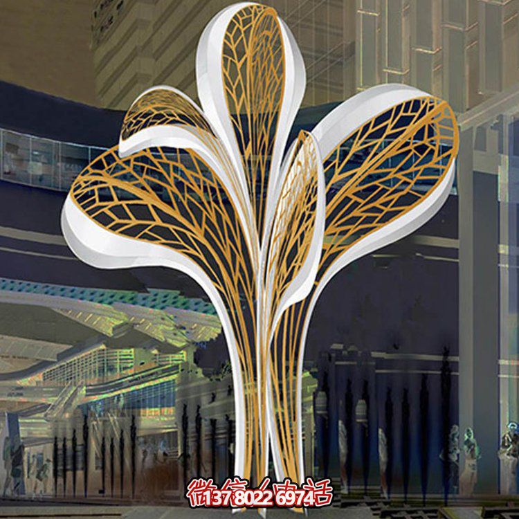 酒店会所不锈钢创意园林植物景观