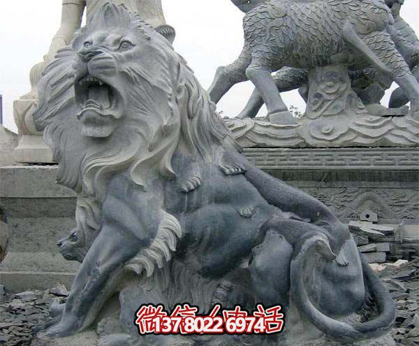 公园大型大理石狮子雕塑 公园大型大理石狮子雕塑
