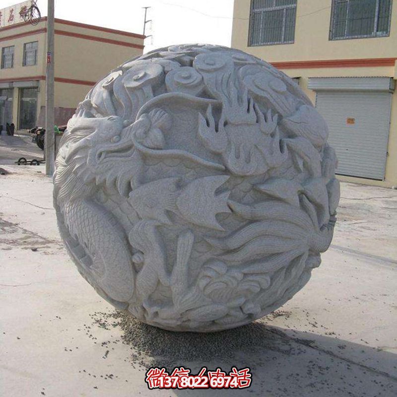 城市广场球形石龙柱雕刻石雕仿古抱鼓石门墩摆件 城市广场球形石龙柱雕刻石雕仿古抱鼓石门墩摆件