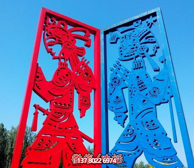 城市广场摆放抽象不锈钢皮影戏摆件 城市广场摆放抽象不锈钢皮影戏摆件