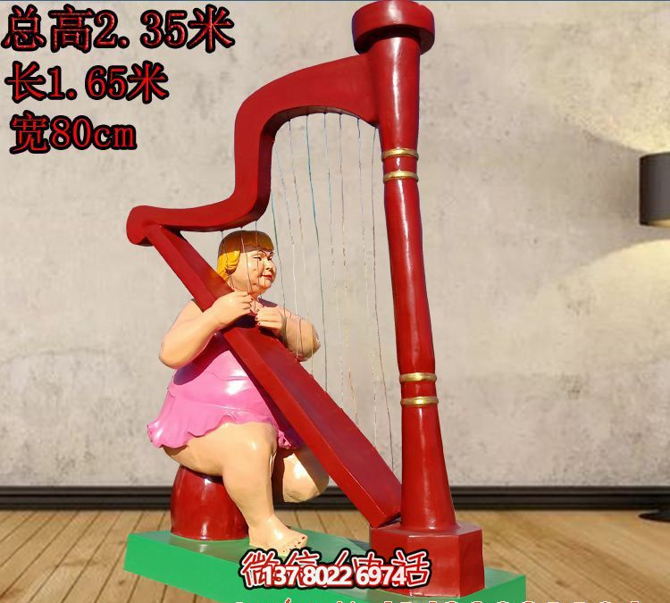 户外玻璃钢彩绘弹琴的小女孩园林景观琴雕塑 户外玻璃钢彩绘弹琴的小女孩园林景观琴雕塑