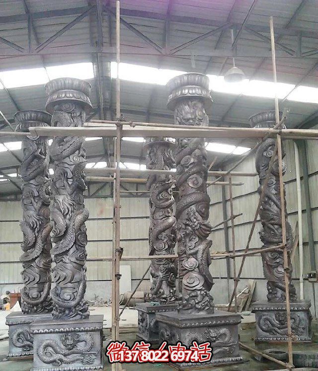 广场仿铜龙柱玻璃钢柱子雕塑 广场仿铜龙柱玻璃钢柱子雕塑