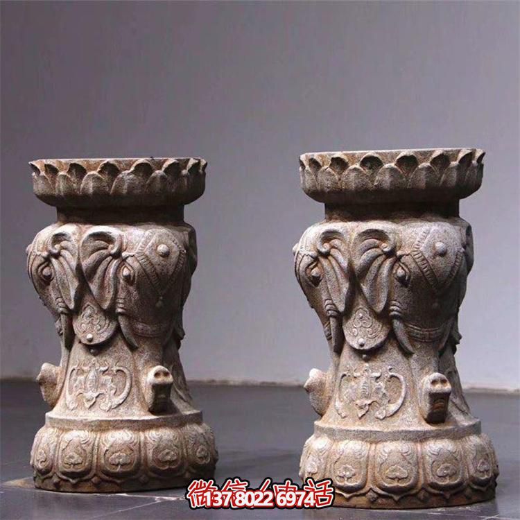 须弥座石雕柱墩石头花架庭院装饰摆件