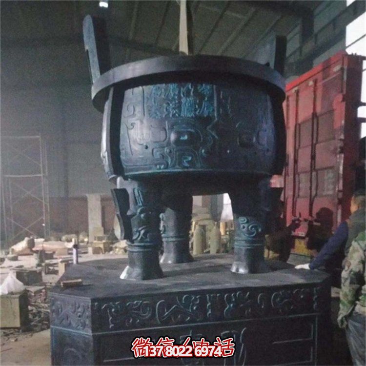 户外园林仿古青铜器圆鼎雕塑