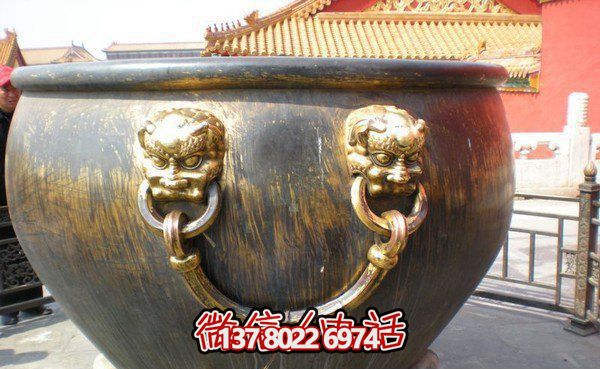 寺庙大型摆件水缸铜雕狴犴缸雕塑 寺庙大型摆件水缸铜雕狴犴缸雕塑