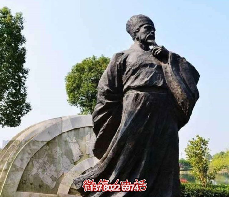 学校广场北宋思想家王安石青石雕塑 学校广场北宋思想家王安石青石雕塑