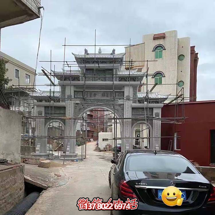 城市乡镇大型大理石石雕牌坊雕塑