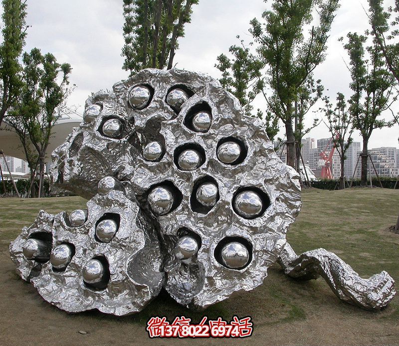 广场不锈钢镜面抽象创意莲蓬雕塑 广场不锈钢镜面抽象创意莲蓬雕塑