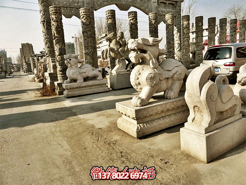 户外广场大理石石雕貔貅雕塑 户外广场大理石石雕貔貅雕塑