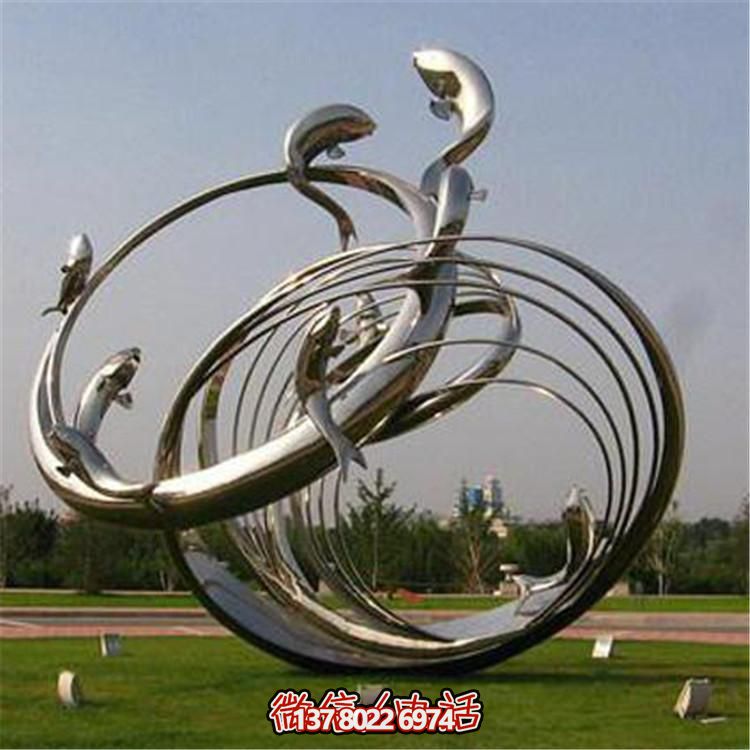 户外广场不锈钢抽象园林景观圆环摆件