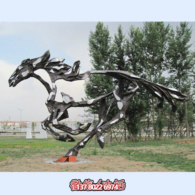 不锈钢镜面抽象园林户外动物景观
