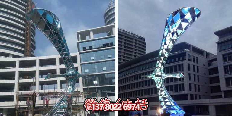 城市不锈钢抽象大雁景观雕塑 城市不锈钢抽象大雁景观雕塑