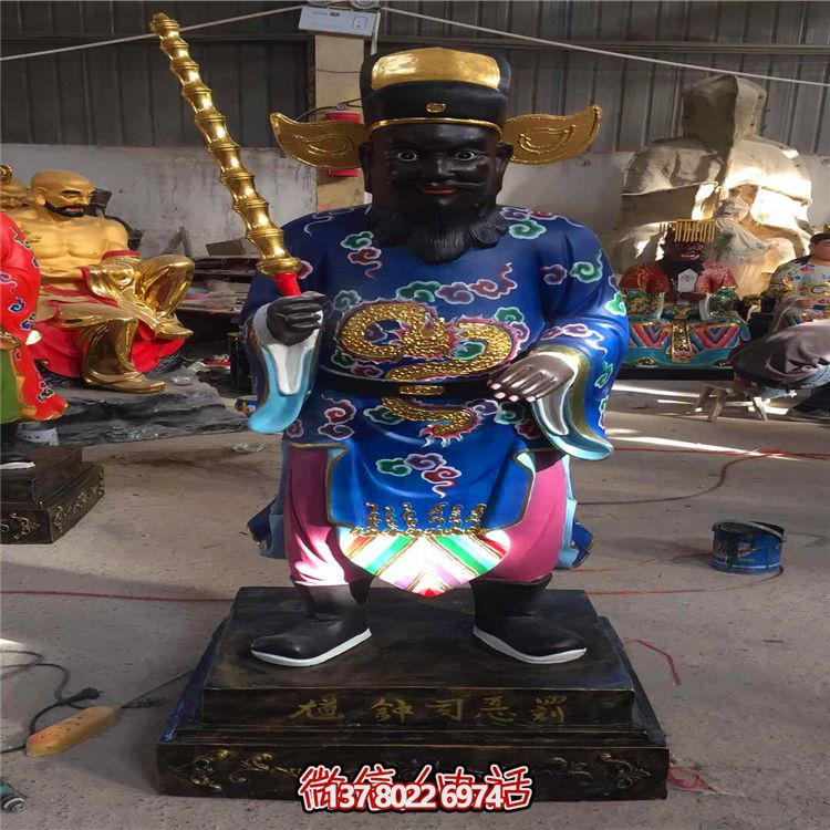 寺庙玻璃钢彩绘人物景观判官雕塑 寺庙玻璃钢彩绘人物景观判官雕塑