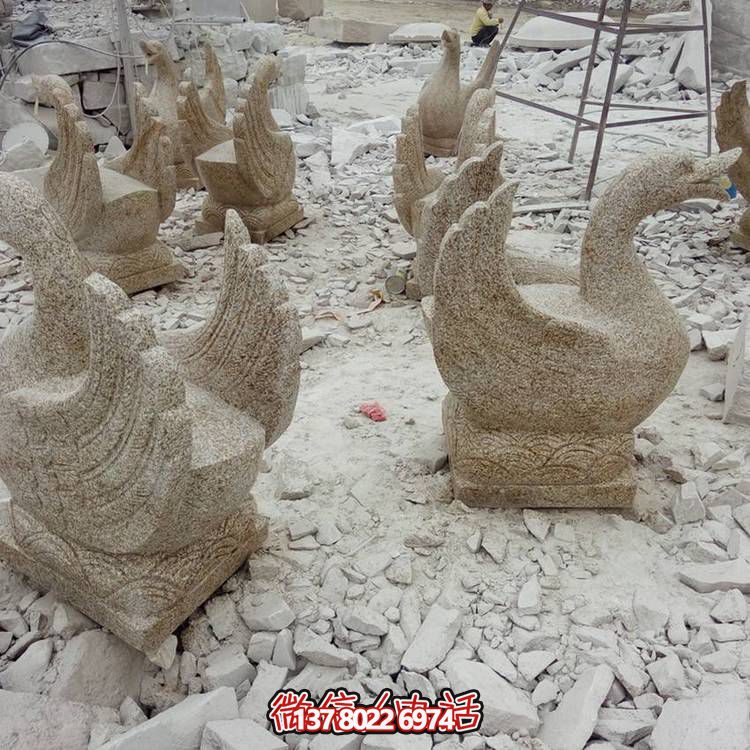 别墅小区大理石喷水天鹅景观雕塑