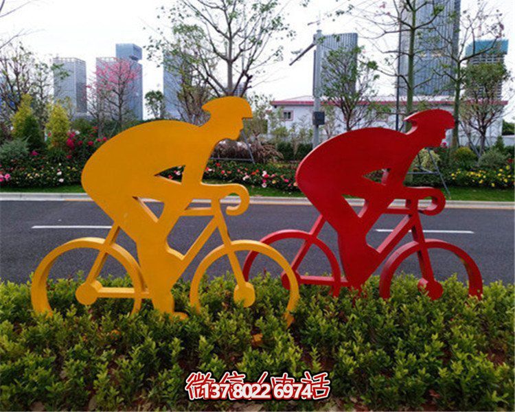 城市街道摆放不锈钢体育运动人物雕塑
