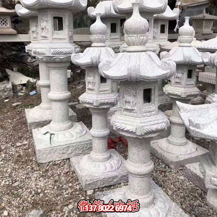 花岗岩石雕灯，中国传统古建照明灯笼