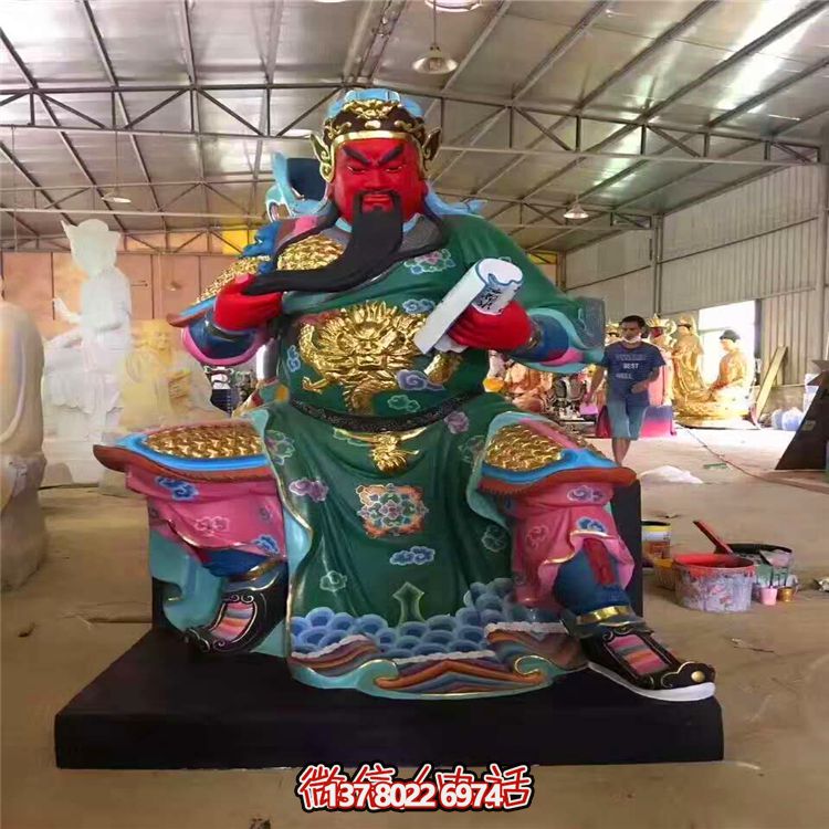 大型玻璃钢彩绘招财菩萨财神雕塑 大型玻璃钢彩绘招财菩萨财神雕塑