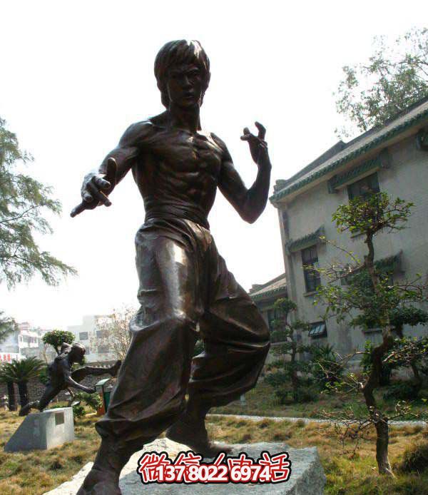 户外景区铜雕功夫明星李小龙雕塑 户外景区铜雕功夫明星李小龙雕塑