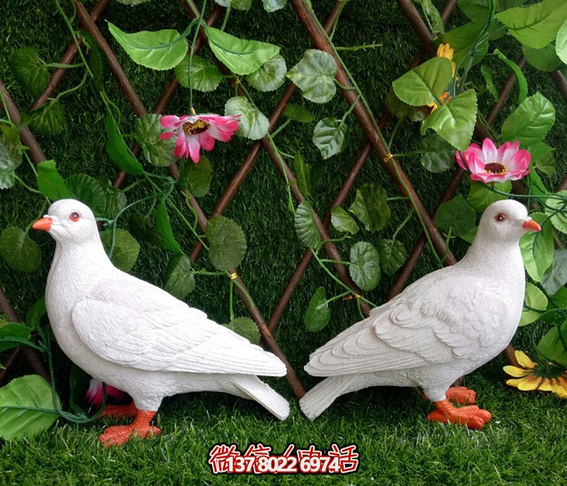 花园摆件仿真鸽子树脂雕塑庭院装饰房顶小件户外阳台摆件