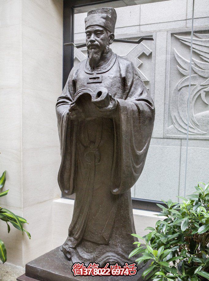 庭院景观北宋科学古代人物沈括青石雕 庭院景观北宋科学古代人物沈括青石雕