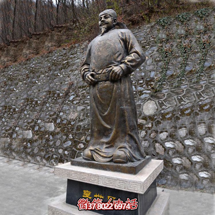 森林公园摆放站姿纯铜唐太宗李世民铜雕塑像