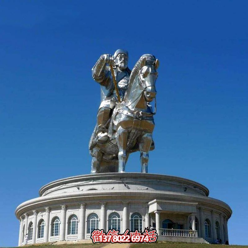 不锈钢大型景区景点广场人物成吉思汗雕塑
