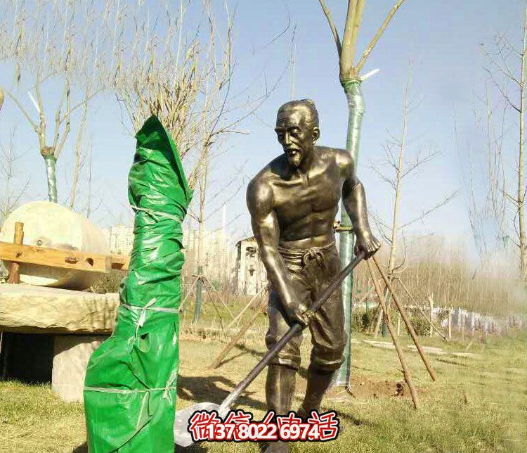 公园铸铜栽树人物铜雕 公园铸铜栽树人物铜雕
