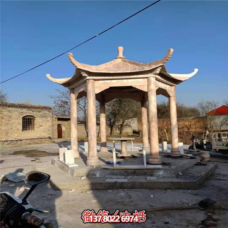 大理石花岗岩庭院休闲仿古六角凉亭