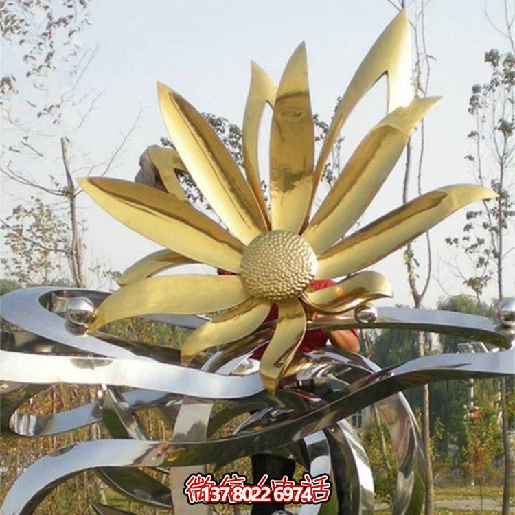 镜面不锈钢几何创意莲花摆件