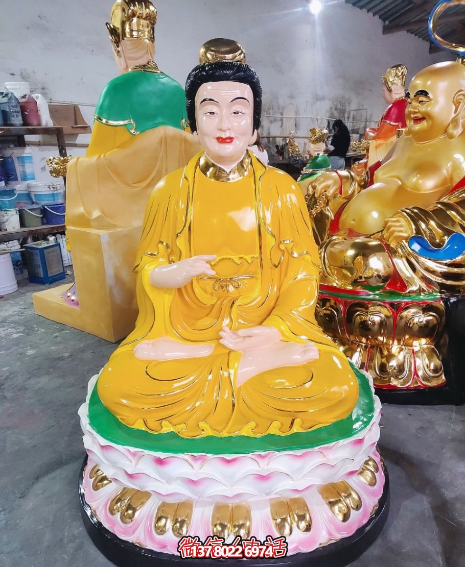 寺庙景区玻璃钢树脂彩绘蚕神娘娘雕塑