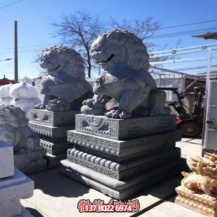 镇宅招财景区古建青石石狮子园林动物石雕摆件