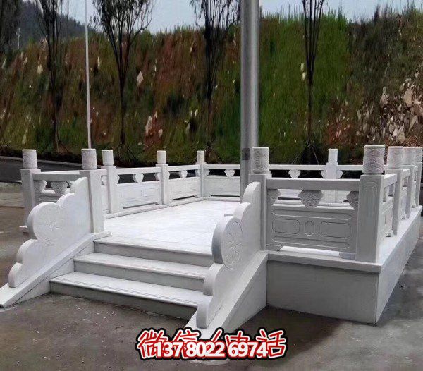 校园广场大理石石雕旗台户外景观栏杆栏板