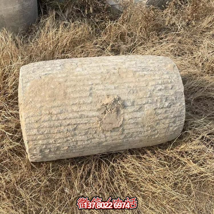 仿古大理石石雕石柱摆件